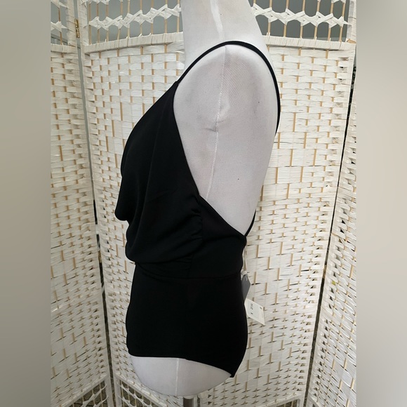 New Zara Ruched Black Bodysuit - Picture 3 of 6